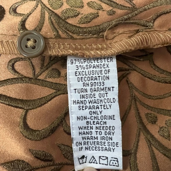 Bob Mackie Wearable Art Jacket Brown Embroidered Button Front 1X - Picture 11 of 12